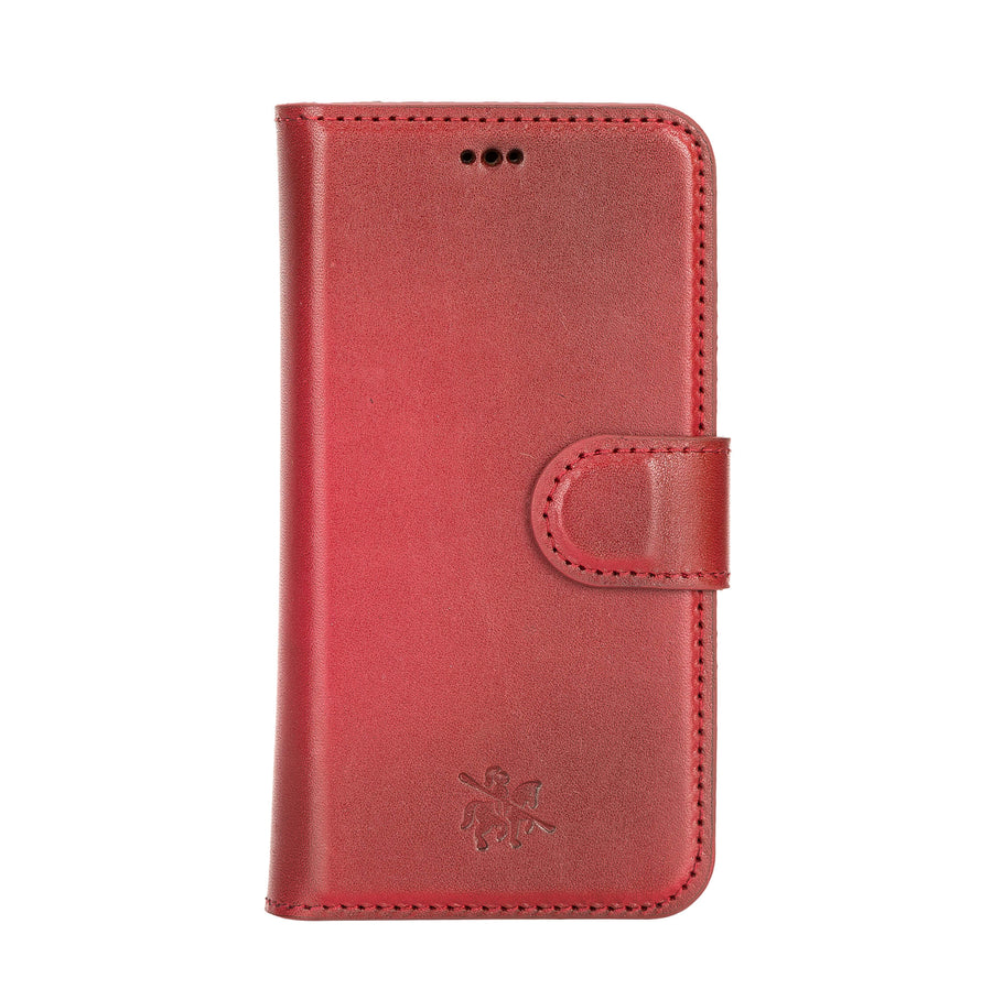 Luxury Red Leather iPhone 12 Mini Detachable Wallet Case with Card Holder & MagSafe - Venito - 6