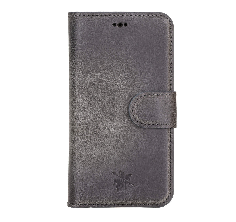 Luxury Gray Leather iPhone 12 Mini Detachable Wallet Case with Card Holder & MagSafe - Venito - 6