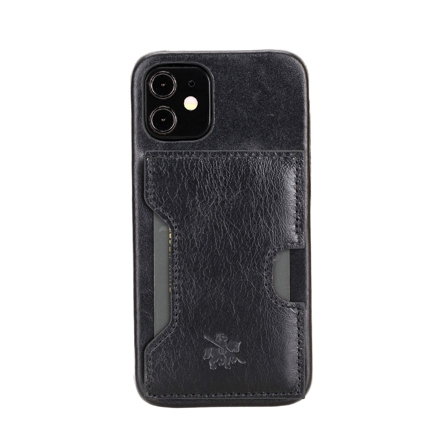Luxury Black Leather iPhone 12 Mini Detachable Wallet Case with Card Holder & MagSafe - Venito - 6