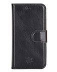 Luxury Black Leather iPhone 12 Mini Detachable Wallet Case with Card Holder & MagSafe - Venito - 7