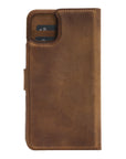 Luxury Brown Leather iPhone 11 Detachable Wallet Case with Card Holder  - Venito - 6