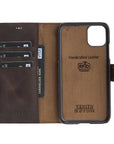 Luxury Dark Brown Leather iPhone 11 Detachable Wallet Case with Card Holder  - Venito - 3