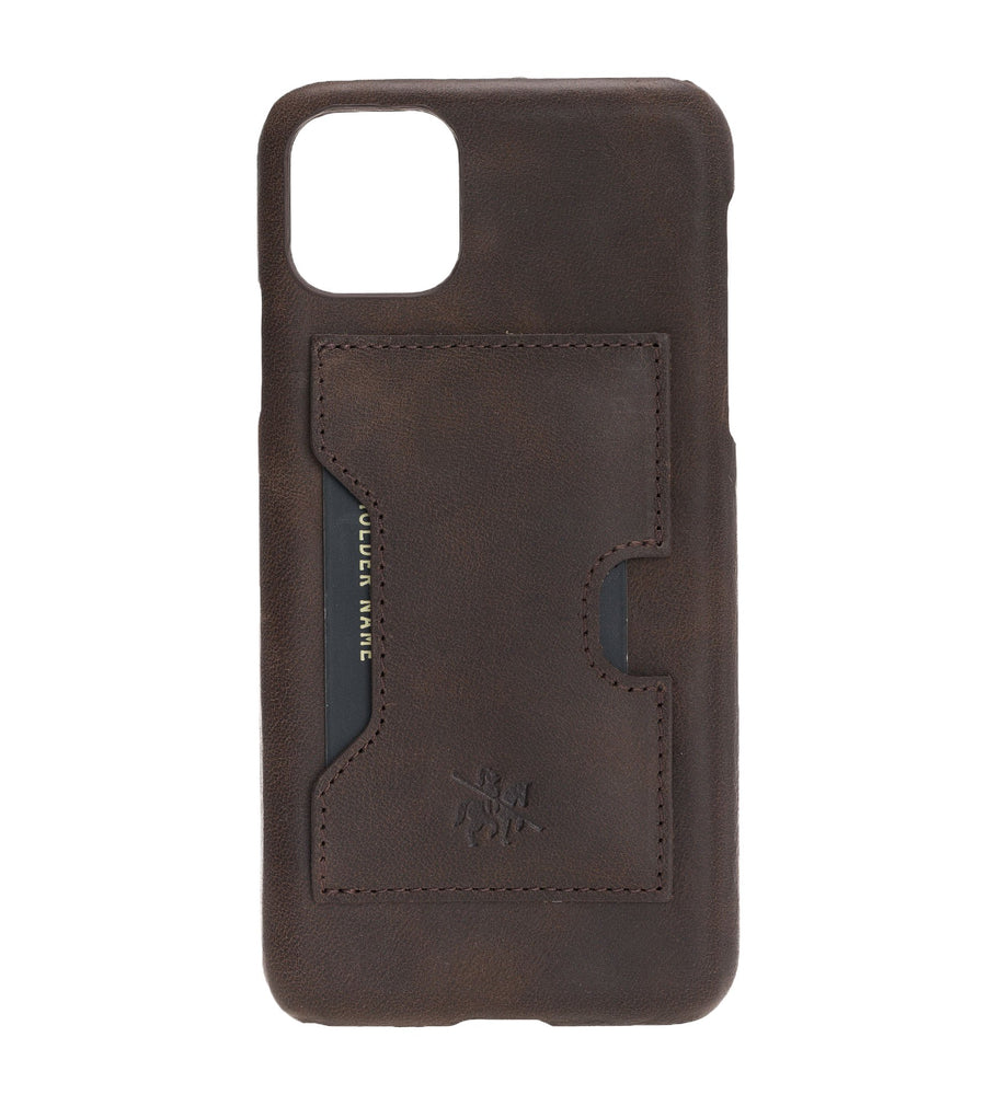 Luxury Dark Brown Leather iPhone 11 Detachable Wallet Case with Card Holder  - Venito - 5