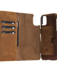 Luxury Brown Leather iPhone 11 Pro Detachable Wallet Case with Card Holder  - Venito - 2