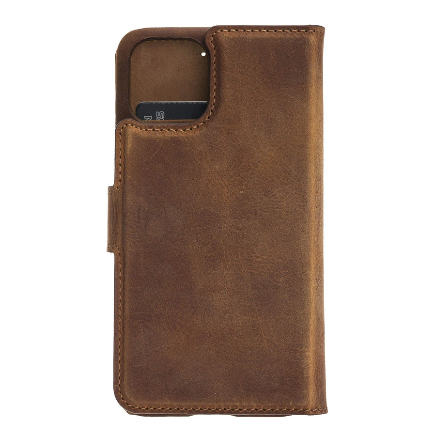 Luxury Brown Leather iPhone 11 Pro Detachable Wallet Case with Card Holder  - Venito - 7