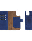 Luxury Blue Leather iPhone 11 Pro Detachable Wallet Case with Card Holder  - Venito - 1