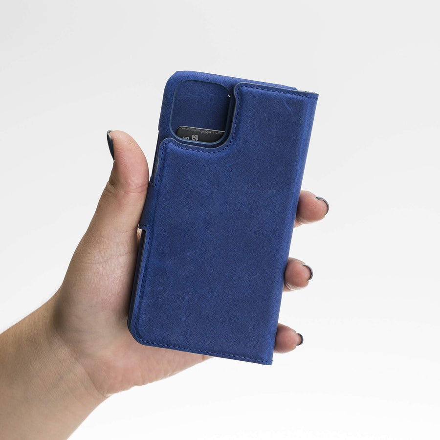 Luxury Blue Leather iPhone 11 Pro Detachable Wallet Case with Card Holder  - Venito - 9