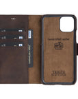 Luxury Dark Brown Leather iPhone 11 Pro Detachable Wallet Case with Card Holder - Venito - 3