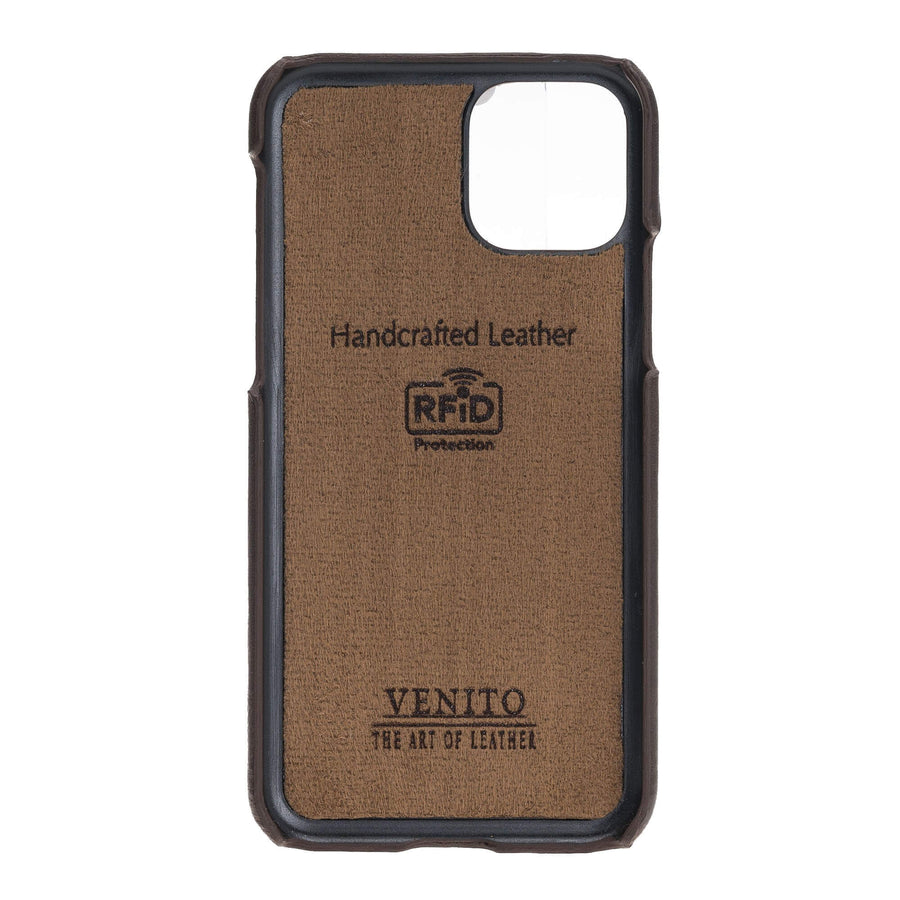 Luxury Dark Brown Leather iPhone 11 Pro Detachable Wallet Case with Card Holder - Venito - 5