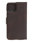 Luxury Dark Brown Leather iPhone 11 Pro Detachable Wallet Case with Card Holder - Venito - 7