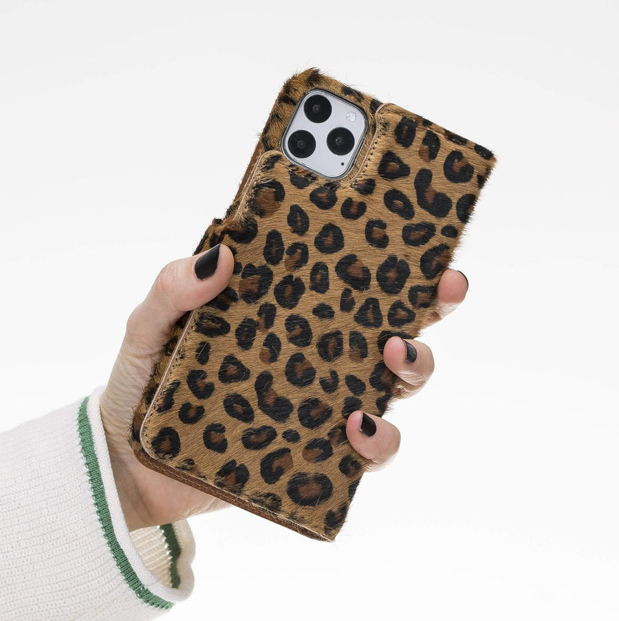 Luxury Leopard Leather iPhone 11 Pro Max Detachable Wallet Case with Card Holder - Venito - 10