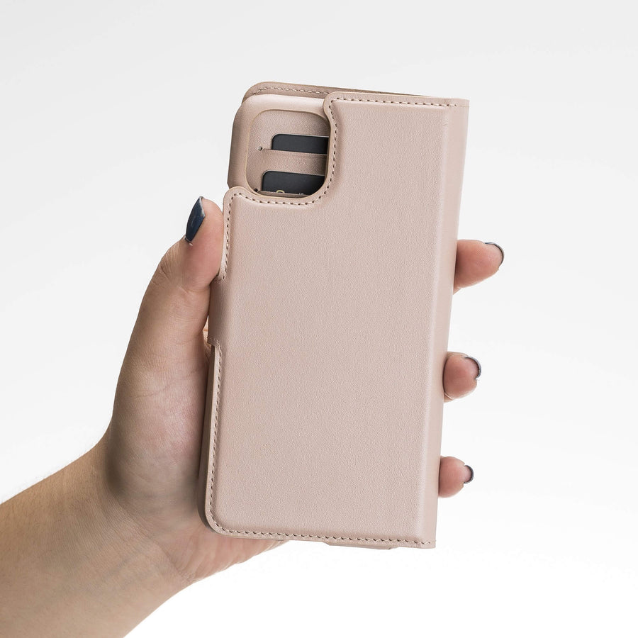 Luxury Pink Leather iPhone 11 Pro Max Detachable Wallet Case with Card Holder - Venito - 9