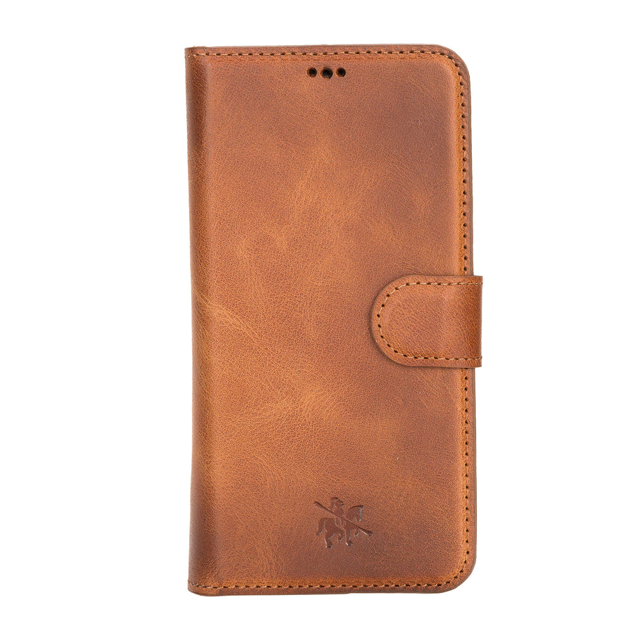 Luxury Brown Leather iPhone 12 Detachable Wallet Case with Card Holder & MagSafe - Venito - 6