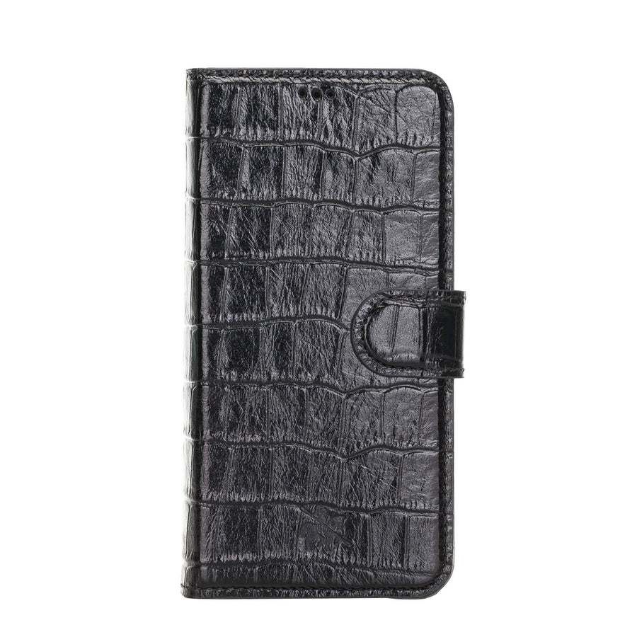 Luxury Black Crocodile Leather iPhone 12 Detachable Wallet Case with Card Holder & MagSafe - Venito - 7