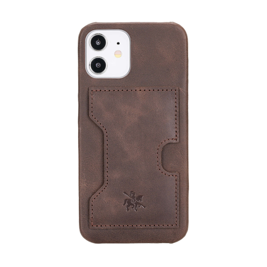 Luxury Dark Brown Leather iPhone 12 Detachable Wallet Case with Card Holder & MagSafe - Venito - 5