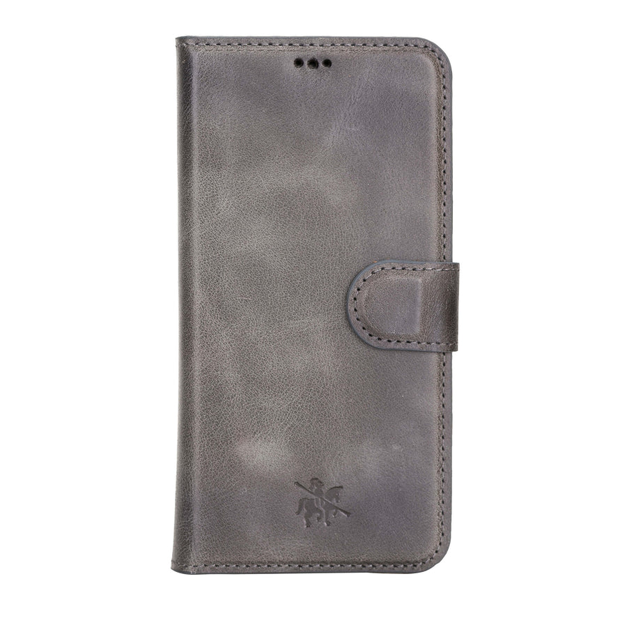 Luxury Gray Leather iPhone 12 Detachable Wallet Case with Card Holder & MagSafe - Venito - 7