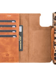 Luxury Leopard Leather iPhone 12 Detachable Wallet Case with Card Holder & MagSafe - Venito - 2