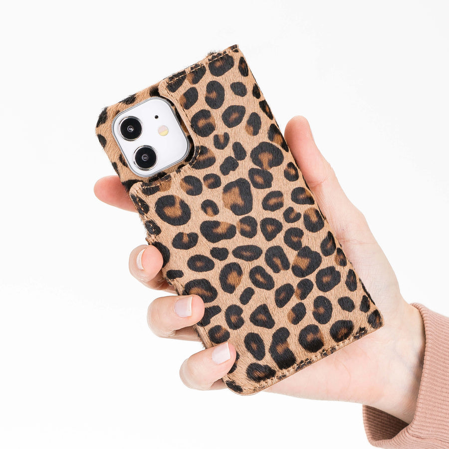 Luxury Leopard Leather iPhone 12 Detachable Wallet Case with Card Holder & MagSafe - Venito - 7