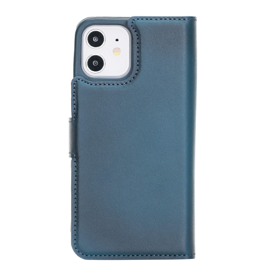 Luxury Pacific Blue Leather iPhone 12 Detachable Wallet Case with Card Holder & MagSafe - Venito - 8