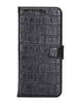 Luxury Black Crocodile Leather iPhone 12 Pro Detachable Wallet Case with Card Holder & MagSafe - Venito - 7