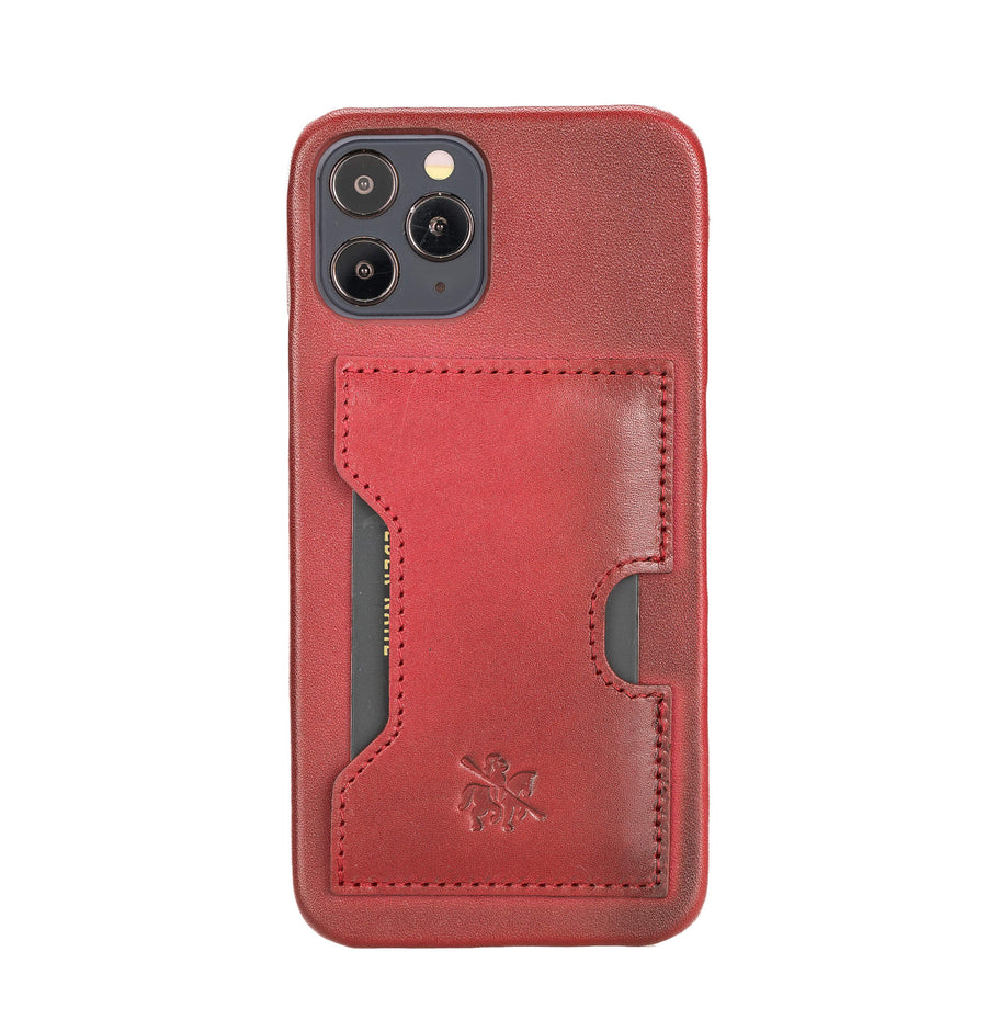 Luxury Red Leather iPhone 12 Pro Detachable Wallet Case with Card Holder & MagSafe - Venito - 5