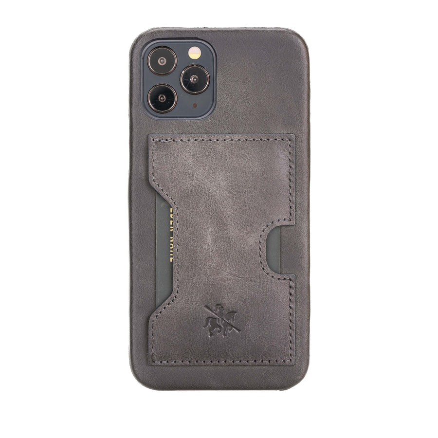 Luxury Gray Leather iPhone 12 Pro Detachable Wallet Case with Card Holder & MagSafe - Venito - 5