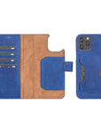 Luxury Blue Leather iPhone 12 Pro Max Detachable Wallet Case with Card Holder & MagSafe - Venito - 1