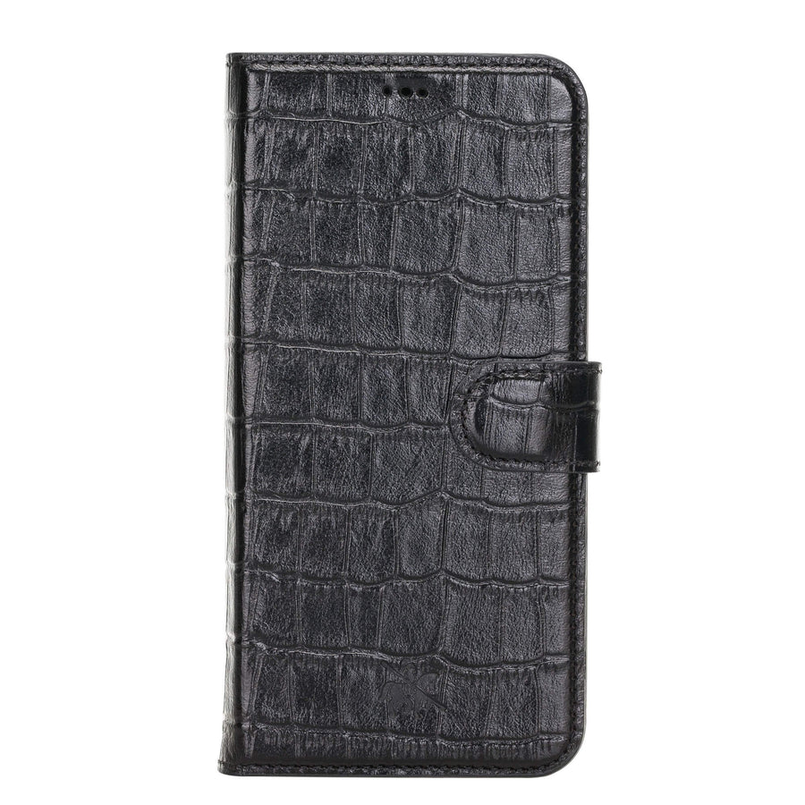 Luxury Black Crocodile Leather iPhone 12 Pro Max Detachable Wallet Case with Card Holder & MagSafe - Venito - 7