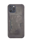 Luxury Gray Leather iPhone 12 Pro Max Detachable Wallet Case with Card Holder & MagSafe - Venito - 5