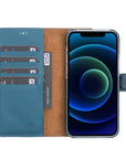Luxury Pacific Blue Leather iPhone 12 Pro Max Detachable Wallet Case with Card Holder & MagSafe - Venito - 2