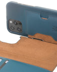 Luxury Pacific Blue Leather iPhone 12 Pro Max Detachable Wallet Case with Card Holder & MagSafe - Venito - 4