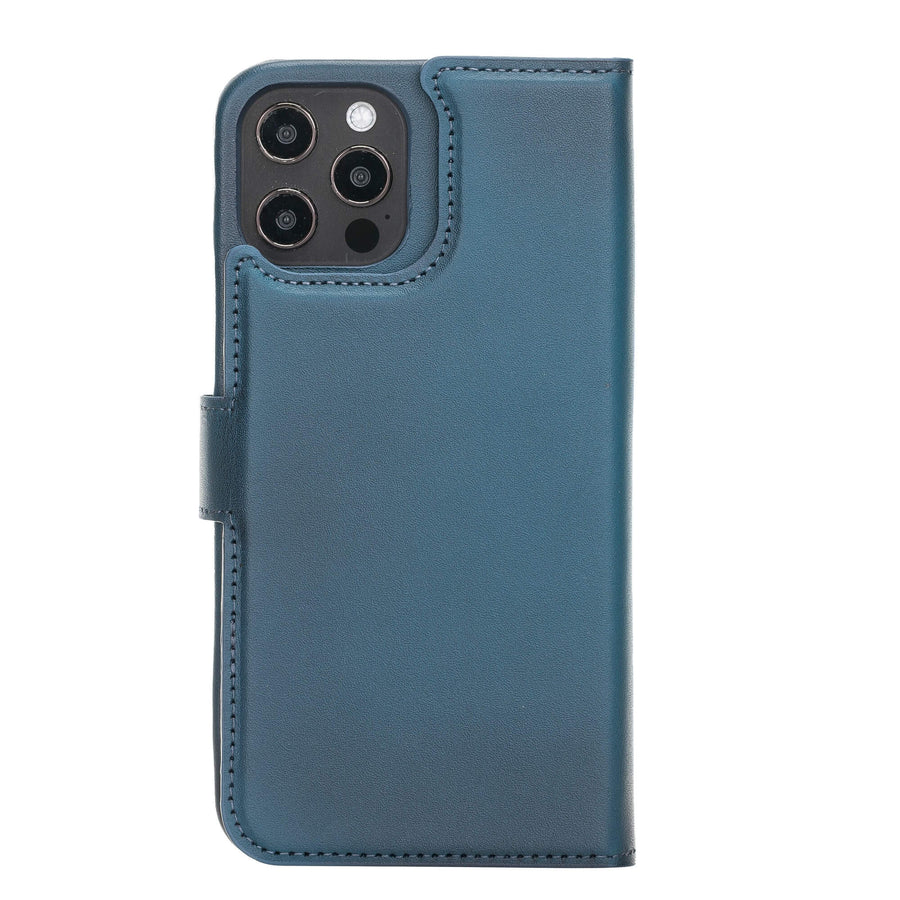Luxury Pacific Blue Leather iPhone 12 Pro Max Detachable Wallet Case with Card Holder & MagSafe - Venito - 8
