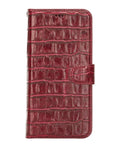 Luxury Red Crocodile Leather iPhone 12 Pro Max Detachable Wallet Case with Card Holder & MagSafe - Venito - 7