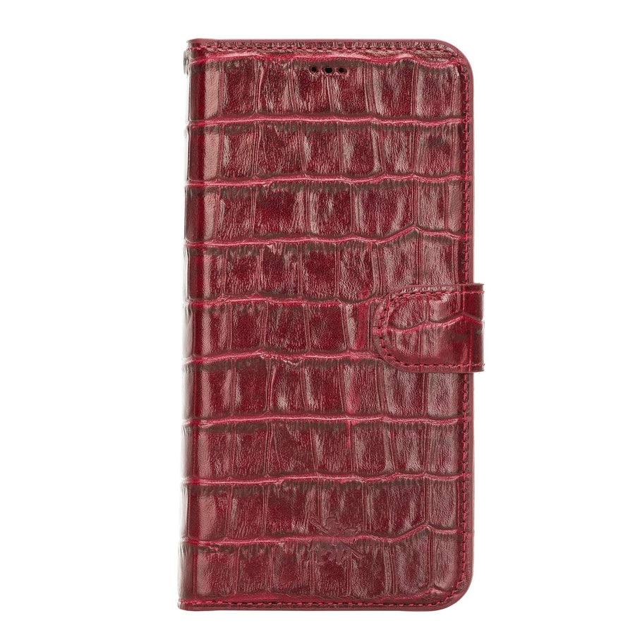 Luxury Red Crocodile Leather iPhone 12 Pro Max Detachable Wallet Case with Card Holder & MagSafe - Venito - 7