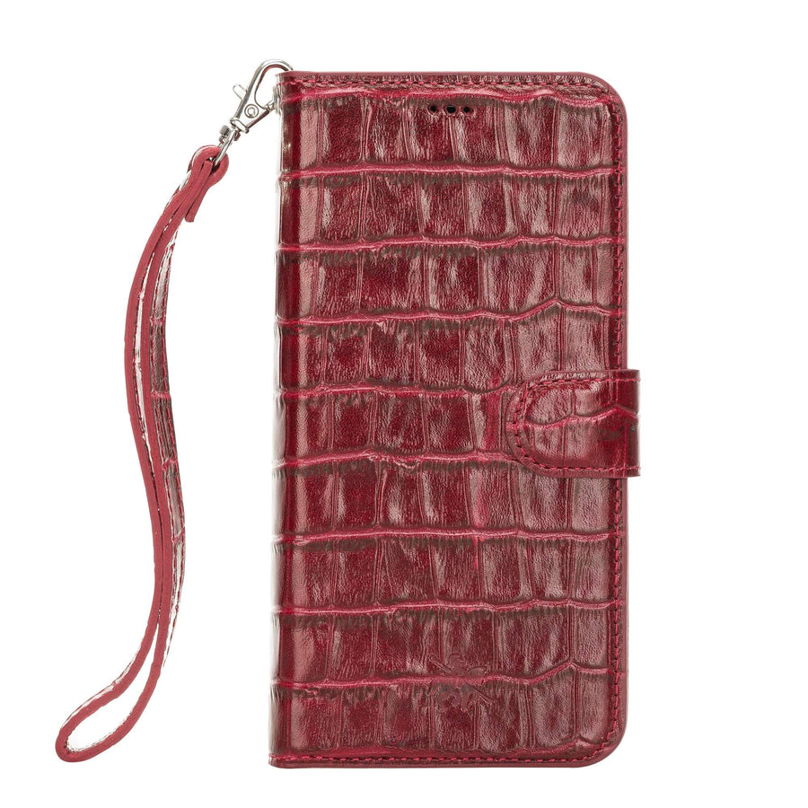 Luxury Red Crocodile Leather iPhone 12 Pro Max Detachable Wallet Case with Card Holder & MagSafe - Venito - 9