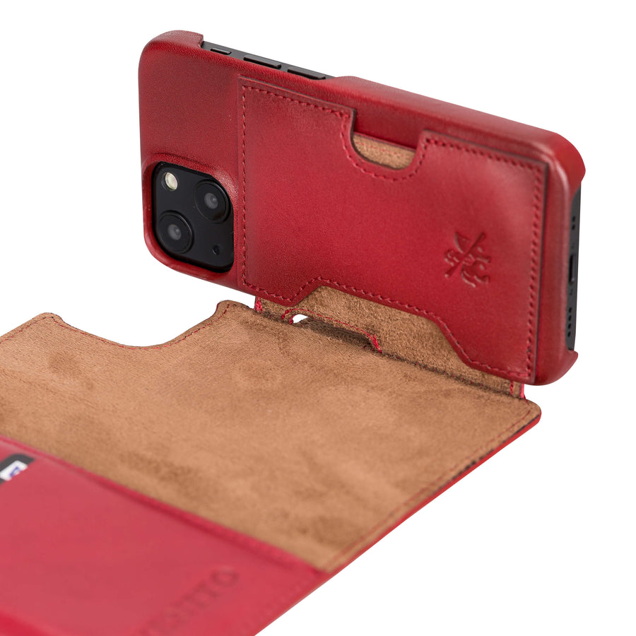 Florence Luxury Red Leather iPhone 13 Detachable Wallet Case with Card Holder & MagSafe - Venito - 4