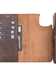 Florence Luxury Dark Brown Leather iPhone 13 Detachable Wallet Case with Card Holder & MagSafe - Venito - 3