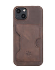 Florence Luxury Dark Brown Leather iPhone 13 Detachable Wallet Case with Card Holder & MagSafe - Venito - 5