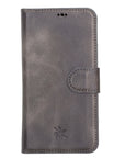 Florence Luxury Gray Leather iPhone 13 Detachable Wallet Case with Card Holder & MagSafe - Venito - 7