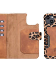 Florence Luxury Leopard Leather iPhone 13 Detachable Wallet Case with Card Holder & MagSafe - Venito - 1