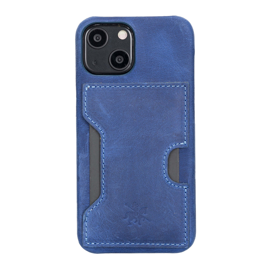 Florence Luxury Blue Leather iPhone 13 Mini Detachable Wallet Case with Card Holder & MagSafe - Venito - 5