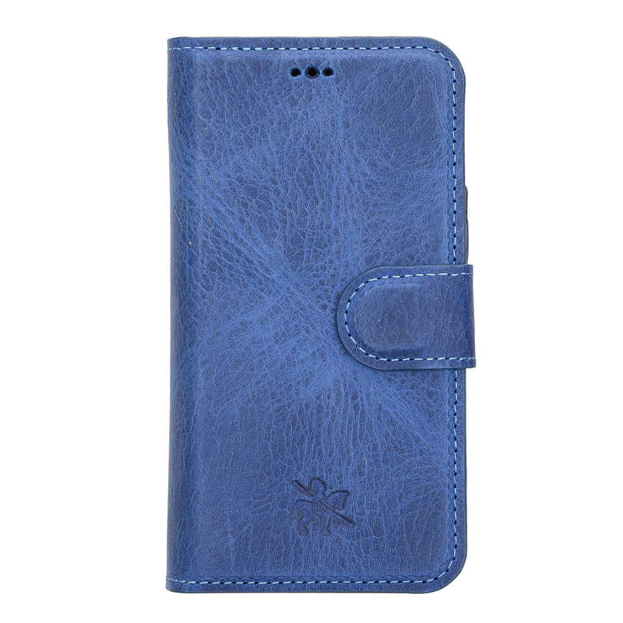 Florence Luxury Blue Leather iPhone 13 Mini Detachable Wallet Case with Card Holder & MagSafe - Venito - 7