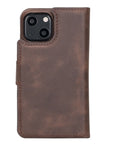 Florence Luxury Dark Brown Leather iPhone 13 Mini Detachable Wallet Case with Card Holder & MagSafe - Venito - 8