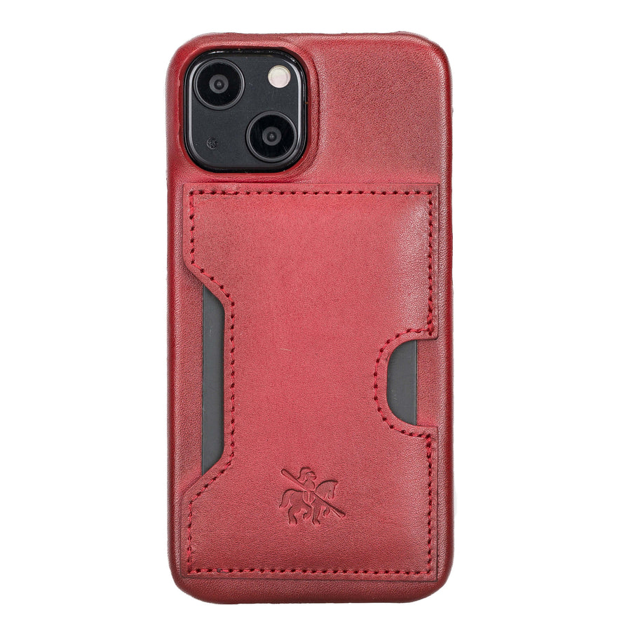 Florence Luxury Red Leather iPhone 13 Mini Detachable Wallet Case with Card Holder & MagSafe - Venito - 5