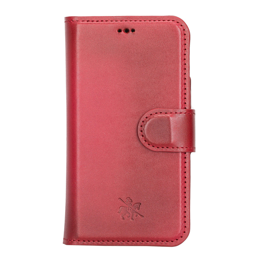 Florence Luxury Red Leather iPhone 13 Mini Detachable Wallet Case with Card Holder & MagSafe - Venito - 7