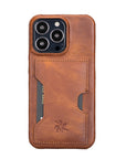 Florence Luxury Brown Leather iPhone 13 Pro Detachable Wallet Case with Card Holder & MagSafe - Venito - 5