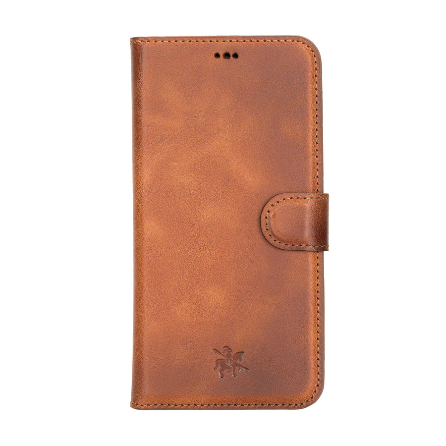 Florence Luxury Brown Leather iPhone 13 Pro Detachable Wallet Case with Card Holder & MagSafe - Venito - 7