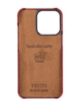 Florence Luxury Red Leather iPhone 13 Pro Detachable Wallet Case with Card Holder & MagSafe - Venito - 6