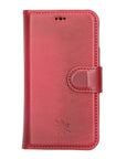 Florence Luxury Red Leather iPhone 13 Pro Detachable Wallet Case with Card Holder & MagSafe - Venito - 7