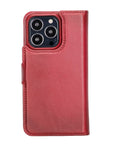 Florence Luxury Red Leather iPhone 13 Pro Detachable Wallet Case with Card Holder & MagSafe - Venito - 8